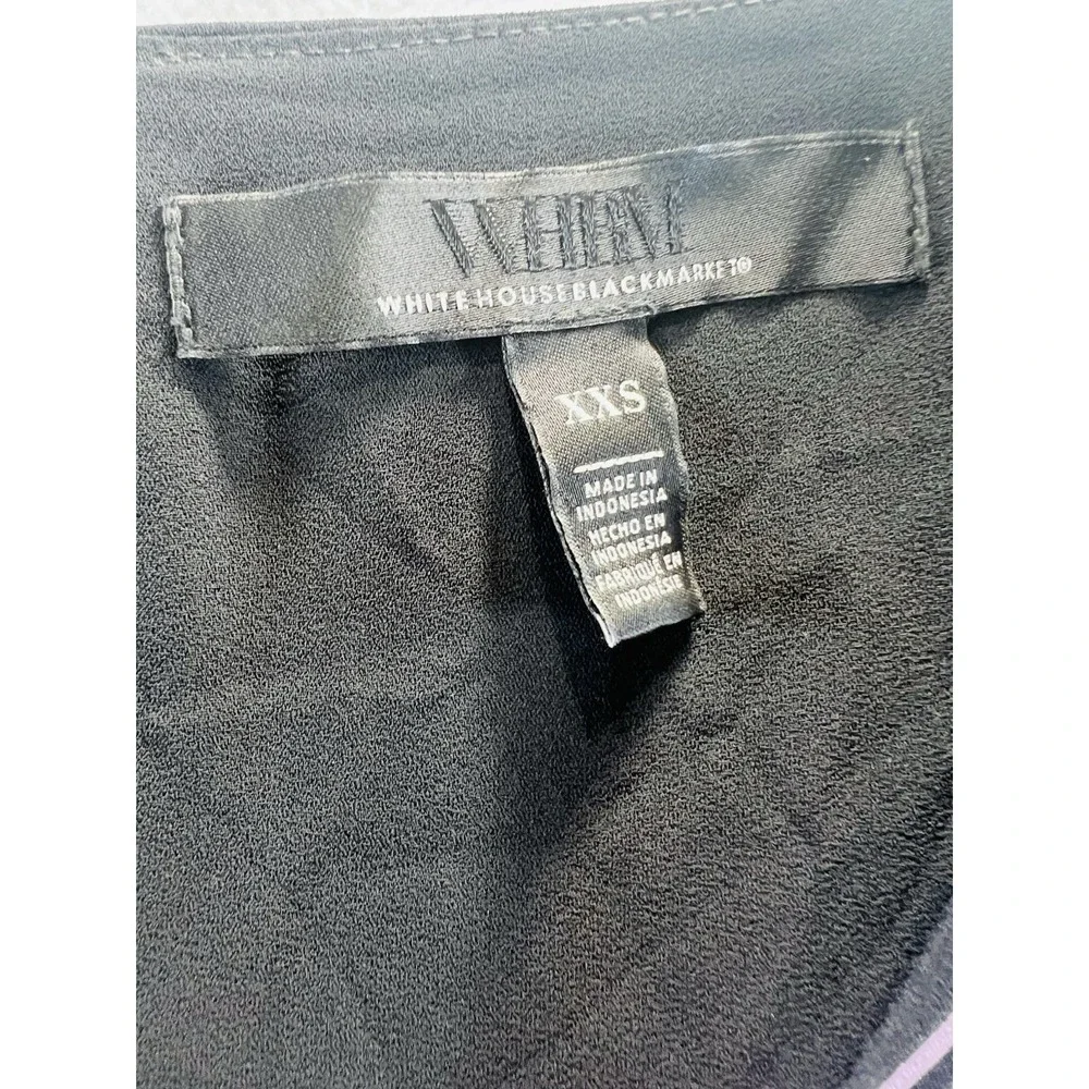 White House Black Market Floral Blouse Womens Size XXS Black Pink Dolman V-Neck - Picture 3 of 9